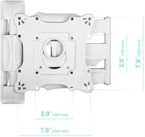 img 2 attached to 📺 ONKRON NP28 White Full Motion TV Wall Mount Bracket: 17-43 inch LCD LED Flat Screens, VESA 200x200, 77 lbs Capacity