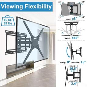 img 3 attached to 📺 BLUE STONE Full Motion TV Wall Mount Bracket for 32-83 Inch TVs | Dual Swivel Articulating Arms | Sliding Design | LED LCD Flat Screen Curved TVs | VESA 600x400mm | Supports up to 99 lbs