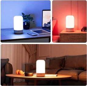 img 2 attached to 🌙 Lepro Bedside Lamp - RGB Bedroom Table Lamp with Timer Function, Dimmable LED Touch Lamp for Nightstand, 350lm Soft Warm & Cool White & RGB Color Changing Night Light Mood Lighting (Silver)