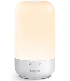 img 4 attached to 🌙 Lepro Bedside Lamp - RGB Bedroom Table Lamp with Timer Function, Dimmable LED Touch Lamp for Nightstand, 350lm Soft Warm & Cool White & RGB Color Changing Night Light Mood Lighting (Silver)