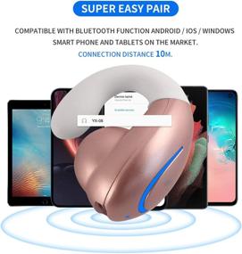 img 1 attached to Наушники Sunffice Bluetooth - Однобокий BT5.0 Ультра-легкий беспроводной наушник c микрофоном для iPhone, Android и Samsung (Розовый)