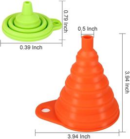 img 3 attached to 🔖 4-Pack Siasky Silicone Collapsible Funnels for Kitchen - Food Grade, Foldable Funnels for Easy Transfer of Water, Bottled Liquids & Powders