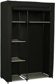 img 4 attached to 👕 JEROAL Closet Wardrobe: Portable Clothes Storage Organizer with Multi-Tier Shelves and Dustproof Non-Woven Fabric Cover - 41.73x17.72x65.35 in (WxDxH), Black