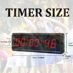 img 3 attached to Efficient Fitness Timer Stopwatch: LED Digital ⏱️ Countdown Wall Clock for Gym (1.5inch Digital High)