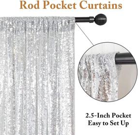 img 2 attached to ShinyBeauty Sequin Curtain Backdrop 5FTx10FT Silver Sequin Fabric Backdrop