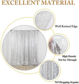 img 1 attached to ShinyBeauty Sequin Curtain Backdrop 5FTx10FT Silver Sequin Fabric Backdrop