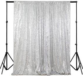 img 4 attached to ShinyBeauty Sequin Curtain Backdrop 5FTx10FT Silver Sequin Fabric Backdrop