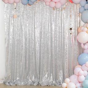 img 3 attached to ShinyBeauty Sequin Curtain Backdrop 5FTx10FT Silver Sequin Fabric Backdrop