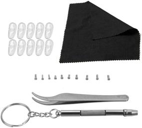 img 4 attached to 🔧 RED SHIELD Eyeglasses Repair and Replacement Kit - 10 Pairs of Air Chamber Nose Pads, 10 Pairs of Screws, 1 Cleaning Cloth, 1 Tweezer, and 1 Screwdriver. Ideal for Sunglasses, Jewelry, and Watch Repairs