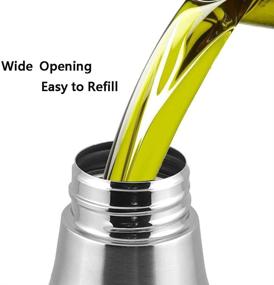 img 1 attached to 🍶 Flyboo 17oz Olive Oil Dispenser - Stainless Steel Leak Proof Oil Bottle for Kitchen, 500ML Olive Oil Decanter