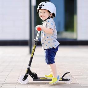 img 3 attached to 🛴 CAROMA Kids Scooter: 2-Wheel Folding Kick Scooter for Ages 3-12, Adjustable Height & Light Up Wheels - Perfect for Girls and Boys