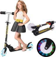 🛴 caroma kids scooter: 2-wheel folding kick scooter for ages 3-12, adjustable height & light up wheels - perfect for girls and boys logo