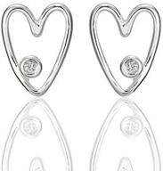 molly b london first diamond love girl's stud earrings - hypoallergenic sterling silver jewelry gift for girls: ideal for birthdays, flower girls, prom logo