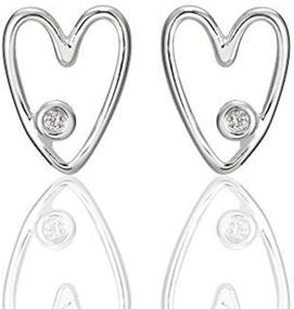 img 4 attached to Molly B London First Diamond Love Girl's Stud Earrings - Hypoallergenic Sterling Silver Jewelry Gift for Girls: Ideal for Birthdays, Flower Girls, Prom