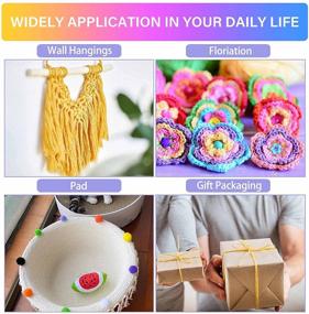 img 3 attached to 🧶 "ХУЛИСЕН макраме-шнур: 3 мм x 32 ярда натуральный хлопковый шнур - 12 рулонов вязаного цветного макраме-шнура для рукоделия, вязания, произведений искусства, настенных подвесок, подвесных горшков, Рождества