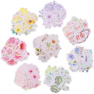 🌸 360 pcs small vinyl flower stickers - waterproof pretty stickers for hydro flasks, scrapbooking - flower stickers for suitcase, diary, laptop, notebooks, scrapbook - 8 styles of flowers (2-4cm) logo