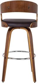 img 2 attached to 🪑 Armen Living Shelly 26-inch Counter Height Barstool in Brown Faux Leather with Walnut Wood Finish