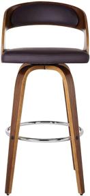 img 3 attached to 🪑 Armen Living Shelly 26-inch Counter Height Barstool in Brown Faux Leather with Walnut Wood Finish