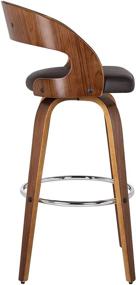 img 1 attached to 🪑 Armen Living Shelly 26-inch Counter Height Barstool in Brown Faux Leather with Walnut Wood Finish