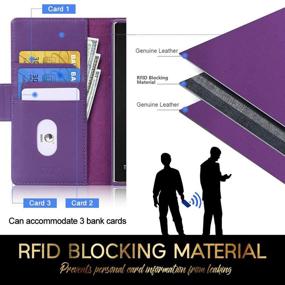 img 3 attached to FYY Samsung Galaxy Note 10 Plus Case/Galaxy Note 10 Plus 5G Case - Premium Cowhide Leather Wallet Case with RFID Blocking, Kickstand, and Card Slots for Galaxy Note 10 Plus/Note 10 Plus 5G - Purple