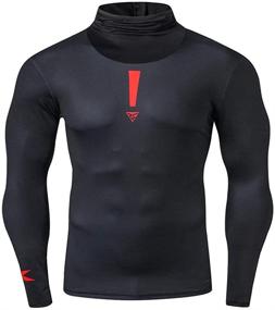 img 2 attached to Sleeve Turtleneck Compression Running Pullover Men's Clothing