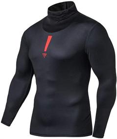 img 1 attached to Sleeve Turtleneck Compression Running Pullover Men's Clothing