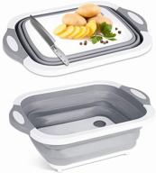 🔪 3-in-1 foldable cutting board: portable basin sink for washing fruit and vegetables with draining plug - multi-functional logo