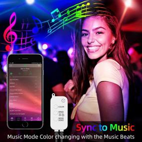 img 2 attached to 🎶 Transform Your Space: 50ft LED Strip Lights Kit with Sync to Music, Smart RGB Control, and Bluetooth App