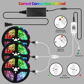 img 3 attached to 🎶 Transform Your Space: 50ft LED Strip Lights Kit with Sync to Music, Smart RGB Control, and Bluetooth App