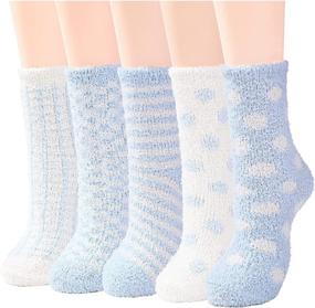 img 4 attached to Ultra Soft Women's Slipper Socks: Century Star Fuzzy Fluffy Cozy Warm Comfort, 3-8 Pairs Microfiber Home Socks for Christmas