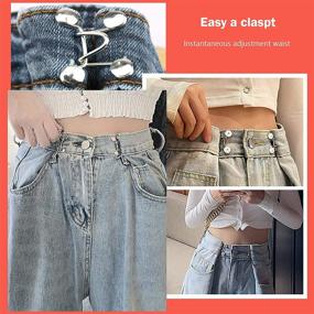 img 1 attached to 👖 No Sew Adjustable Waist Extender Buckle Set: Achieve Perfect Fit for Jeans Pants with 8 Upgraded Reusable Instant Buttons (Multiple Sets)