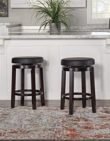 img 2 attached to 🔥 Stylish and Sleek: Linon Maya 24" Black Counter Stool - Enhance Your Space With Elegance