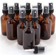 💧 12-pack of amber 1 oz glass bottles with black fine mist sprayers logo