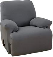 🪑 transform your recliner with marcielo's stretch one piece slipcover - lazy boy cover for furniture chair - stylish & perfect fit - gray color logo