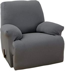 img 4 attached to 🪑 Transform Your Recliner with MarCielo's Stretch One Piece Slipcover - Lazy Boy Cover for Furniture Chair - Stylish & Perfect Fit - Gray Color