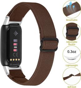 img 1 attached to 🔗 Подтягивающая ремешок CharmingElf для Fitbit Luxe - эластичные ремни для женщин и мужчин, размеры S-L, дышащая ткань с узором на петле.