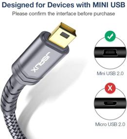 img 2 attached to 🔌 Набор JSAUX Mini USB-кабелей - кабель для зарядки USB 2.0 A до Mini B длиной 3,3 фута + 6,6 фута для графических калькуляторов Ti-84 Plus CE, контроллера PS3, камеры GoPro, цифровой камеры, GPS-приемника и автомобильного регистратора Dash Cam.