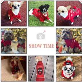 img 2 attached to 🦌 ABRRLO Pet Holiday Reindeer Ugly Christmas Dog Sweater in Red and Black - Cozy Winter Knitwear for Small to Medium Dogs