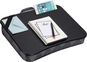 img 4 attached to 👩 LapGear Designer Lap Desk - Gray Argyle - Fits 15.6" Laptops - Style No. 45438 - Phone Holder & Device Ledge Included