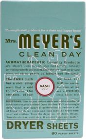 img 3 attached to 🌿 Mrs. Meyer's Clean Day Dryer Sheets with Basil Scent - 80 Count, Cruelty Free Fabric Softener, Reduces Static, Infused with Essential Oils