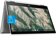 💻 ноутбук hp x360 14 chromebook: hd сенсорный дисплей, двухъядерный процессор n5000, 4 гб оперативной памяти, 128 гб emmc - восстановленный логотип