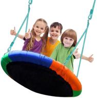 🌳 large size 40" diameter durable tree swing for children - easy installation | blue island outdoor swing логотип