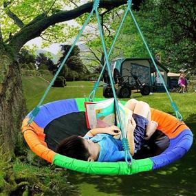 img 3 attached to 🌳 Large Size 40" Diameter Durable Tree Swing for Children - Easy Installation | BLUE ISLAND Outdoor Swing