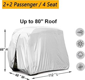 img 1 attached to 🏔️ Himal 4 Passenger Waterproof Golf Cart Cover Roof 80" L - EZ GO, Club Car, Yamaha Compatible - Dustproof, Durable, Sunproof, 400D/600D