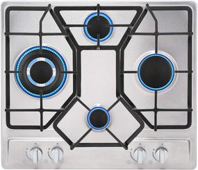 img 4 attached to 🔥 Empava 24 Inch Gas Stove Cooktop - 4 Burners, Italy Sabaf Sealed, NG/LPG Convertible, Stainless Steel Cooker