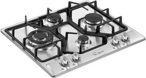 img 2 attached to 🔥 Empava 24 Inch Gas Stove Cooktop - 4 Burners, Italy Sabaf Sealed, NG/LPG Convertible, Stainless Steel Cooker
