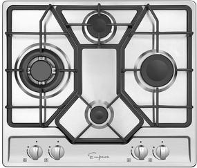 img 3 attached to 🔥 Empava 24 Inch Gas Stove Cooktop - 4 Burners, Italy Sabaf Sealed, NG/LPG Convertible, Stainless Steel Cooker