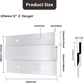 img 3 attached to 🔧 Interlocking Wall Mounting Bracket Kit, French Cleat Picture Hanger Aluminum Z Clips for Hanging Wall Painting, Mirrors, Panels, Artwork, Cabinet, Whiteboard - 6 Pairs, 2-inch, White