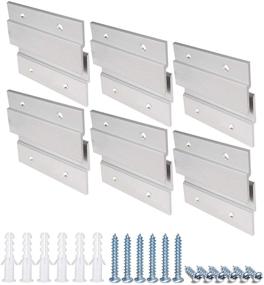 img 4 attached to 🔧 Interlocking Wall Mounting Bracket Kit, French Cleat Picture Hanger Aluminum Z Clips for Hanging Wall Painting, Mirrors, Panels, Artwork, Cabinet, Whiteboard - 6 Pairs, 2-inch, White