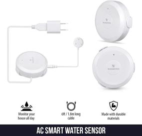 img 3 attached to 💦 Smart Wi-Fi Water Sensor with 6ft/1.8m Cable– AC Powered Flood and Leak Detector – Alarm and App Alerts – No Hub Needed – Easy Plug & Play by Wasserstein (3 Pack)